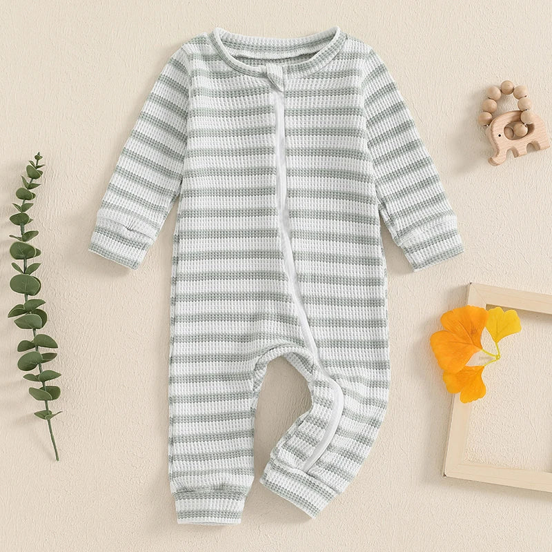 Striped Zipper Onesie