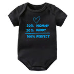 50% Mommy 50% Daddy 100% Perfect Baby Onesie (Multiple Color)