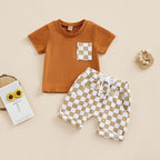 Checkered Pocket T-shirt & Shorts