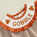 Baby Girl Thanksgiving Turkey Romper