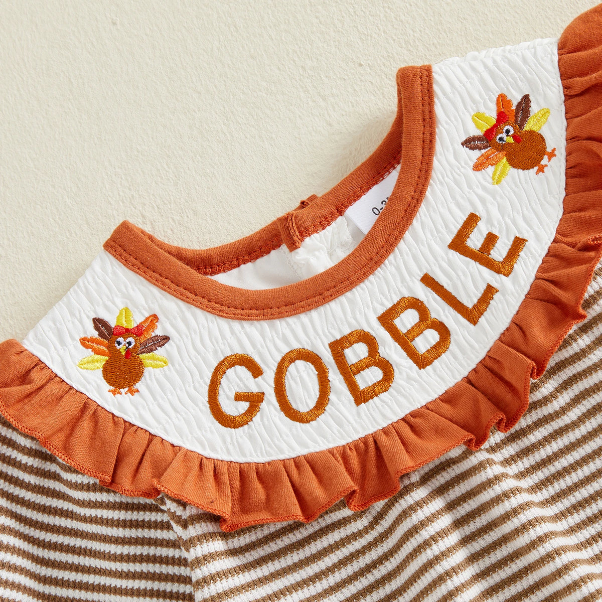 Baby Girl Thanksgiving Turkey Romper