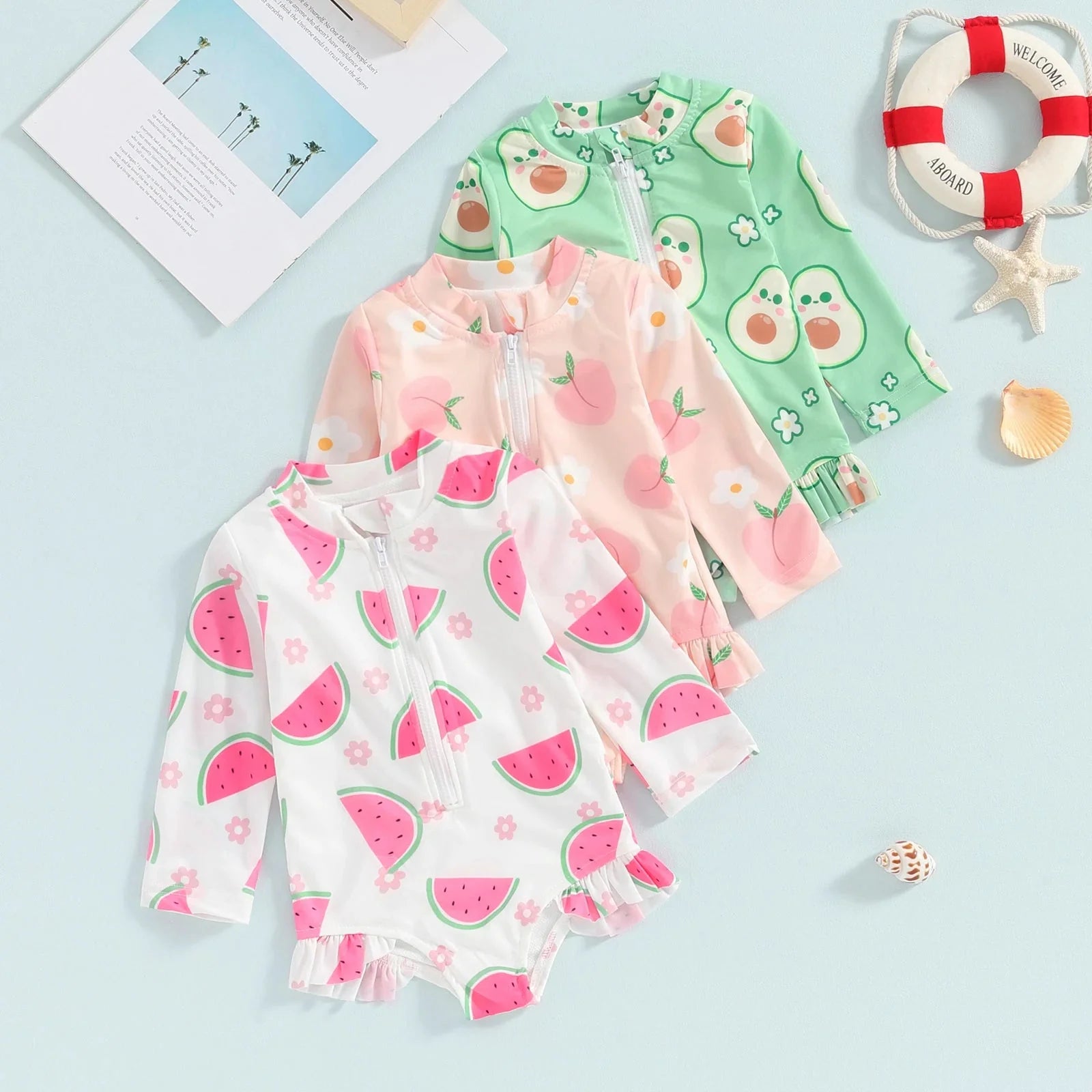 Long Sleeve Fruit Baby Swimsuit