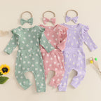 Ribbed Ruffle Daisy Outfit & Headband