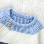 Knitted Striped Button Romper