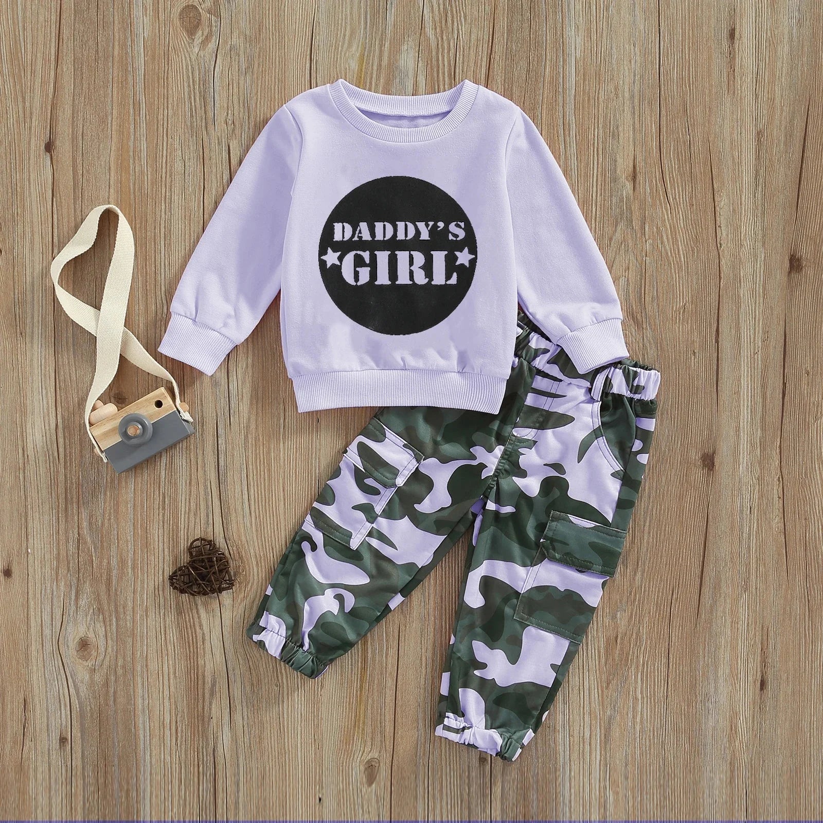 Daddy's Girl Camouflage Cargo Pants Outfit