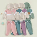 Stripe Color Patchwork Hoodie Outfit