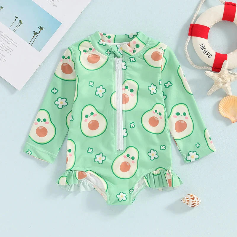 Long Sleeve Fruit Baby Swimsuit