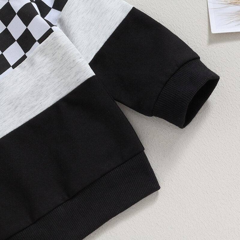 Checkered Hoodie & Pants Outfit