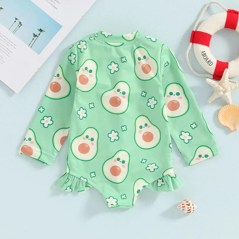 Long Sleeve Fruit Baby Swimsuit