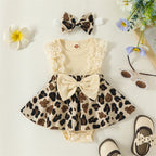 Lace Leopard Bow Dress & Headband