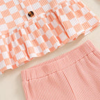 Ribbed Ruffles Patterned Top & Pants