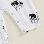 Cow Button Romper
