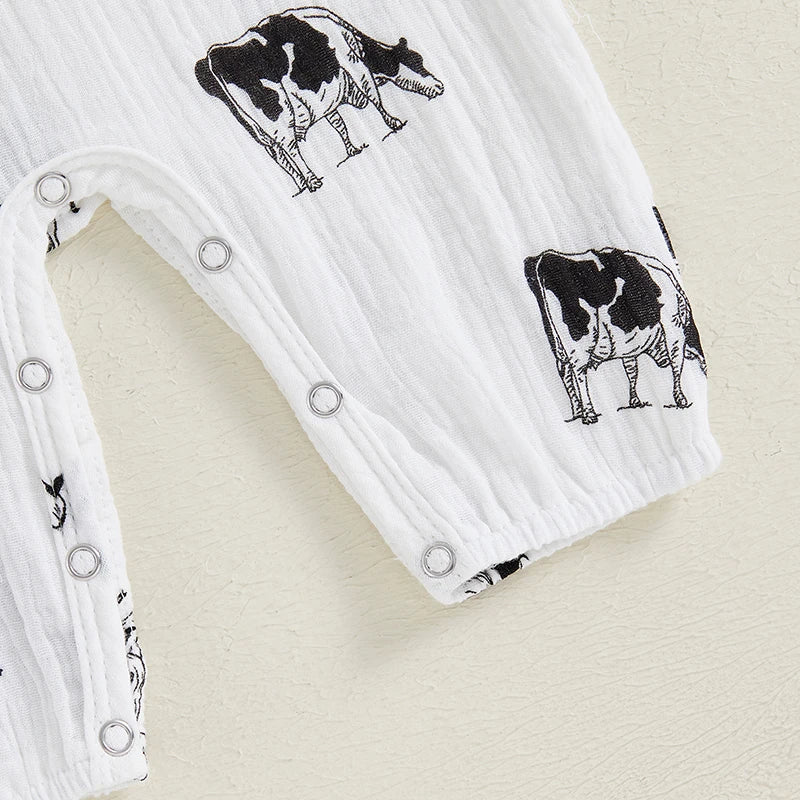 Cow Button Romper