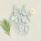 Polly Plaid Floral Bow Top & Shorts