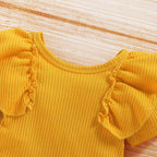 Ruffled Sunflower Shorts Outfit & Headband