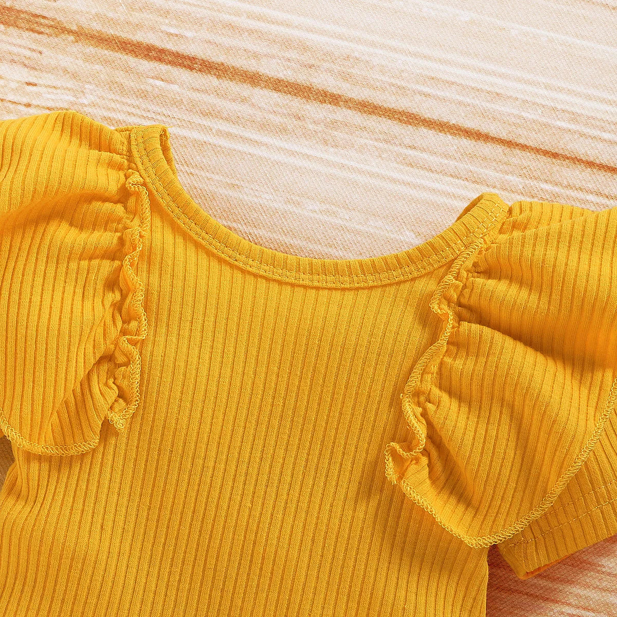 Ruffled Sunflower Shorts Outfit & Headband