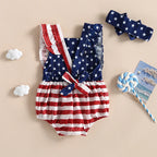 Little Star USA Ruffle Romper & Headband Set