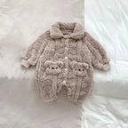 Winter Plush Teddy Bear Romper
