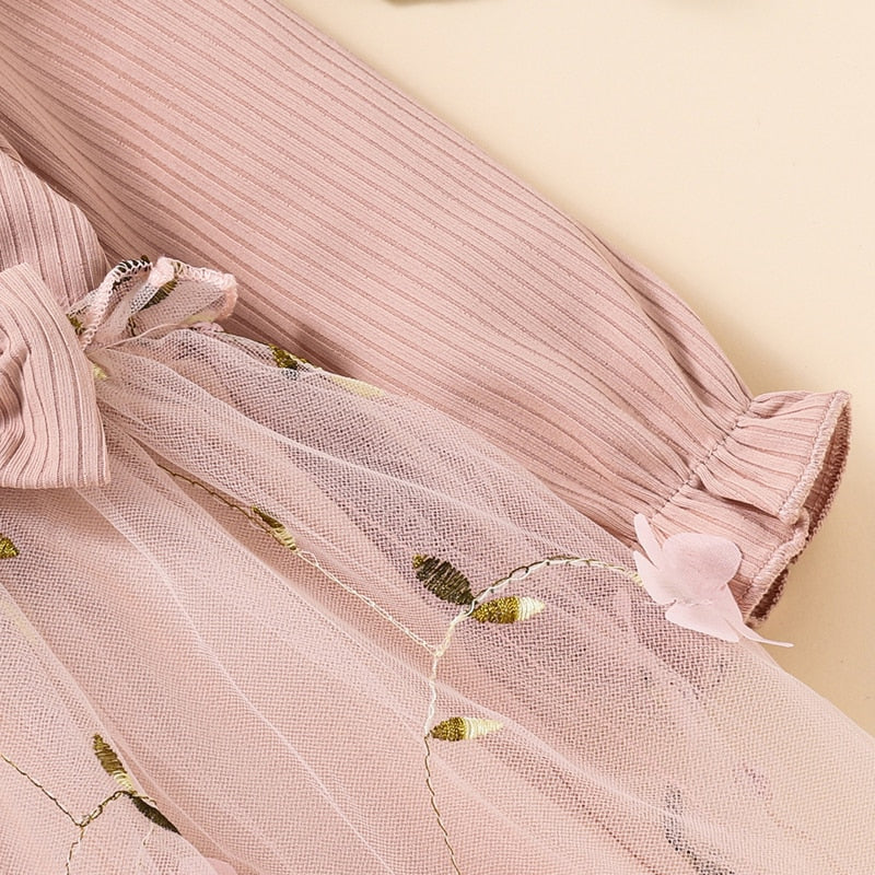 Embroidered Flower Tutu Dress