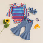 Striped Samara Bell Bottoms Outfit & Bow