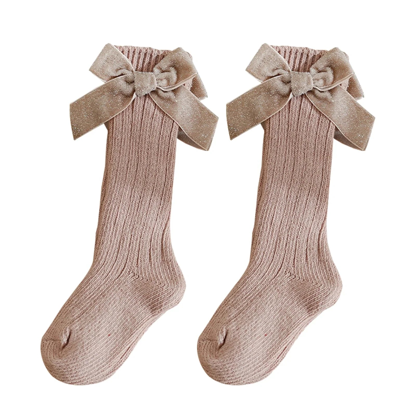 Glitter Bow Over the Knee Socks