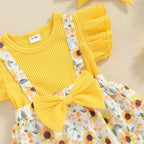Sunflower Ruffle Romper & Bow