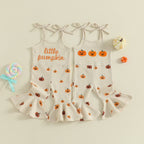 🎃 Little Pumpkin Girl Flare Ruffled Romper