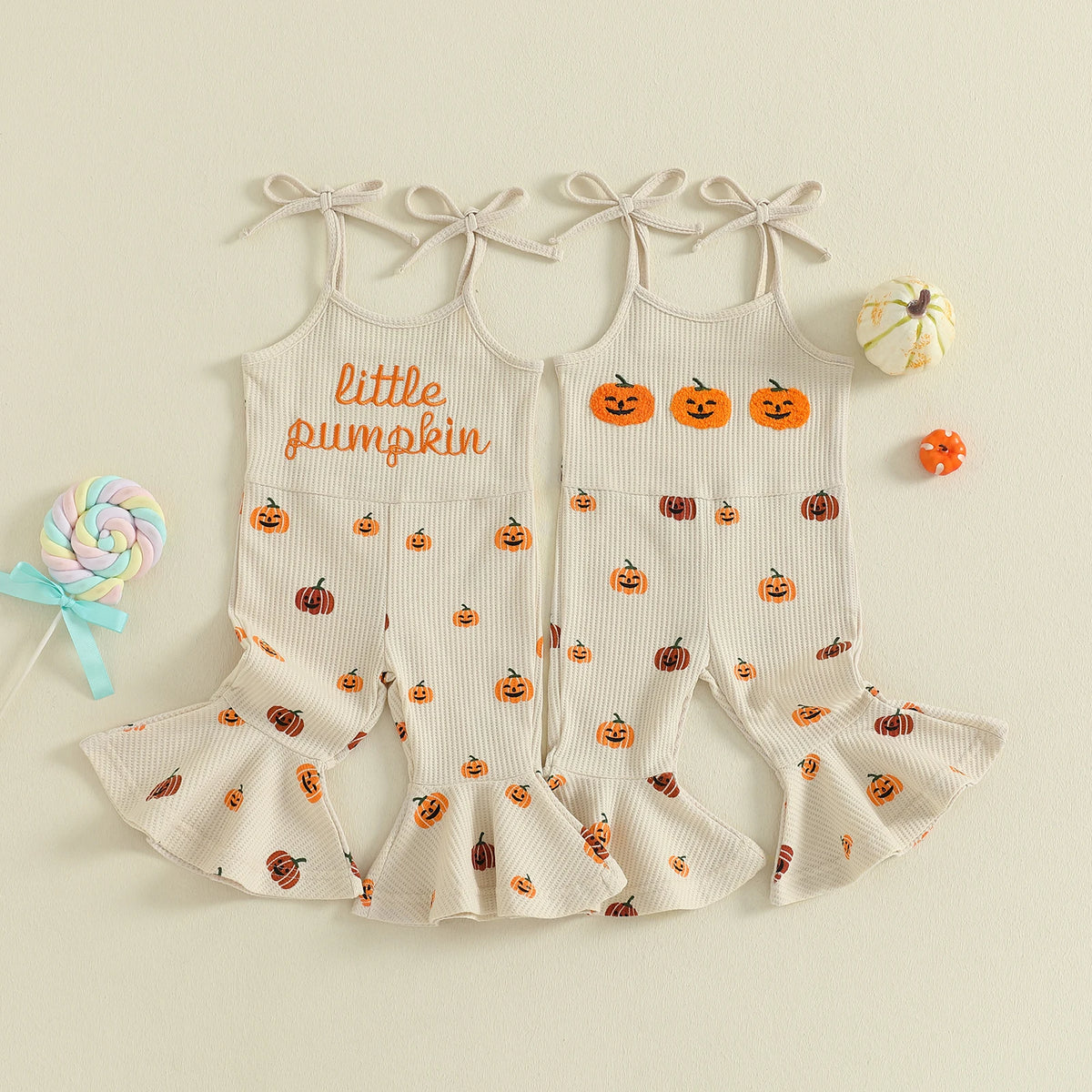🎃 Little Pumpkin Girl Flare Ruffled Romper