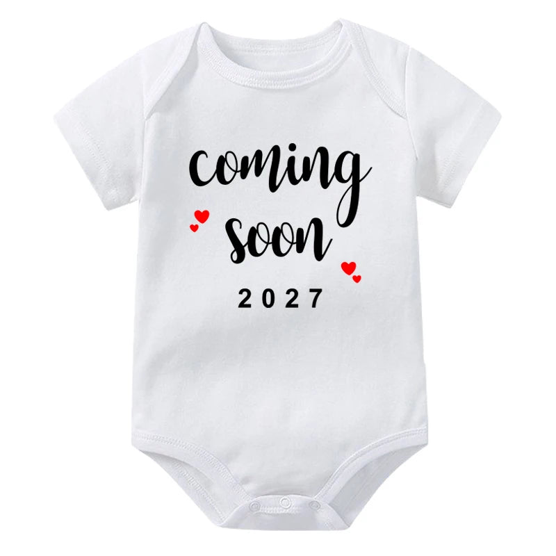 Coming Soon 2027 Baby Onesie