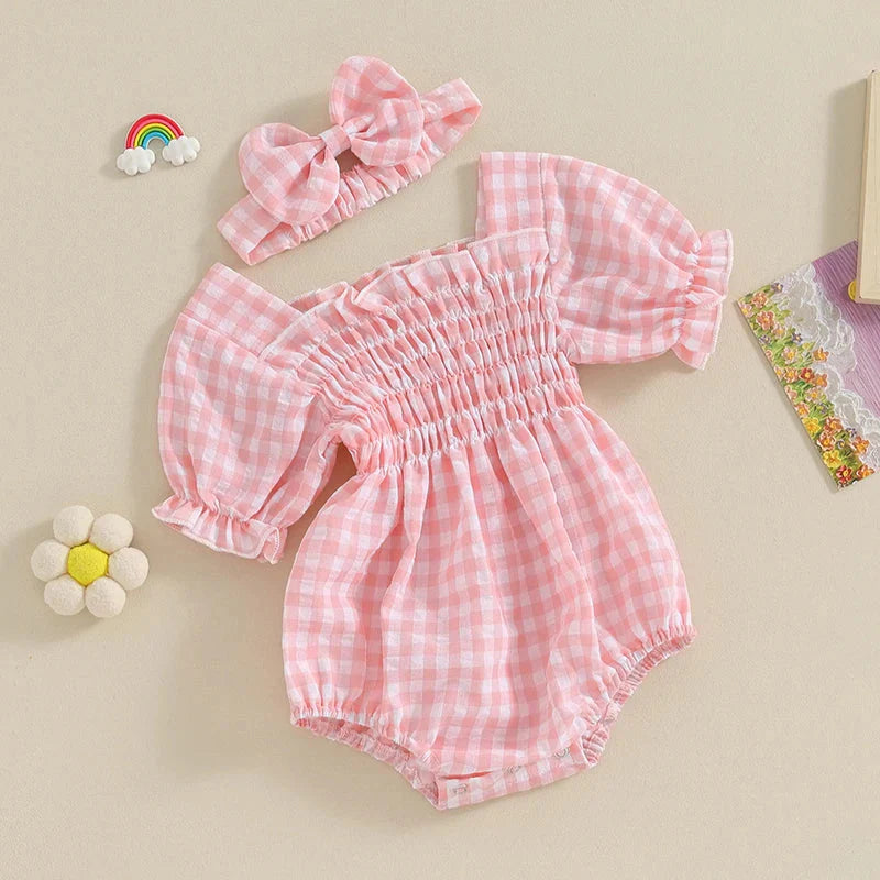 Plaid Whitley Romper & Headband