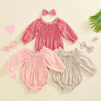 Ruffled Plaid Romper & Headband