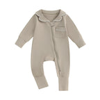Solid Collared Pocket Onesie