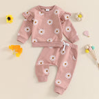 Long Sleeve Flower Jogger Set
