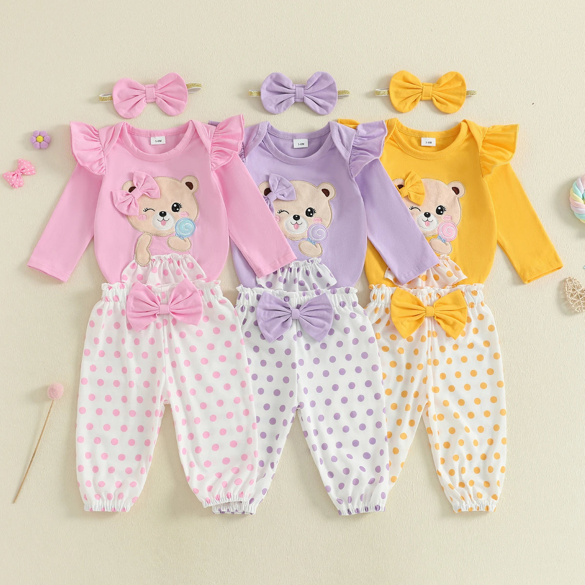 Beary Cute Polkadot Outfit & Headband