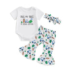 I'm Going Golfing Short Sleeve Romper Outfit & Bow