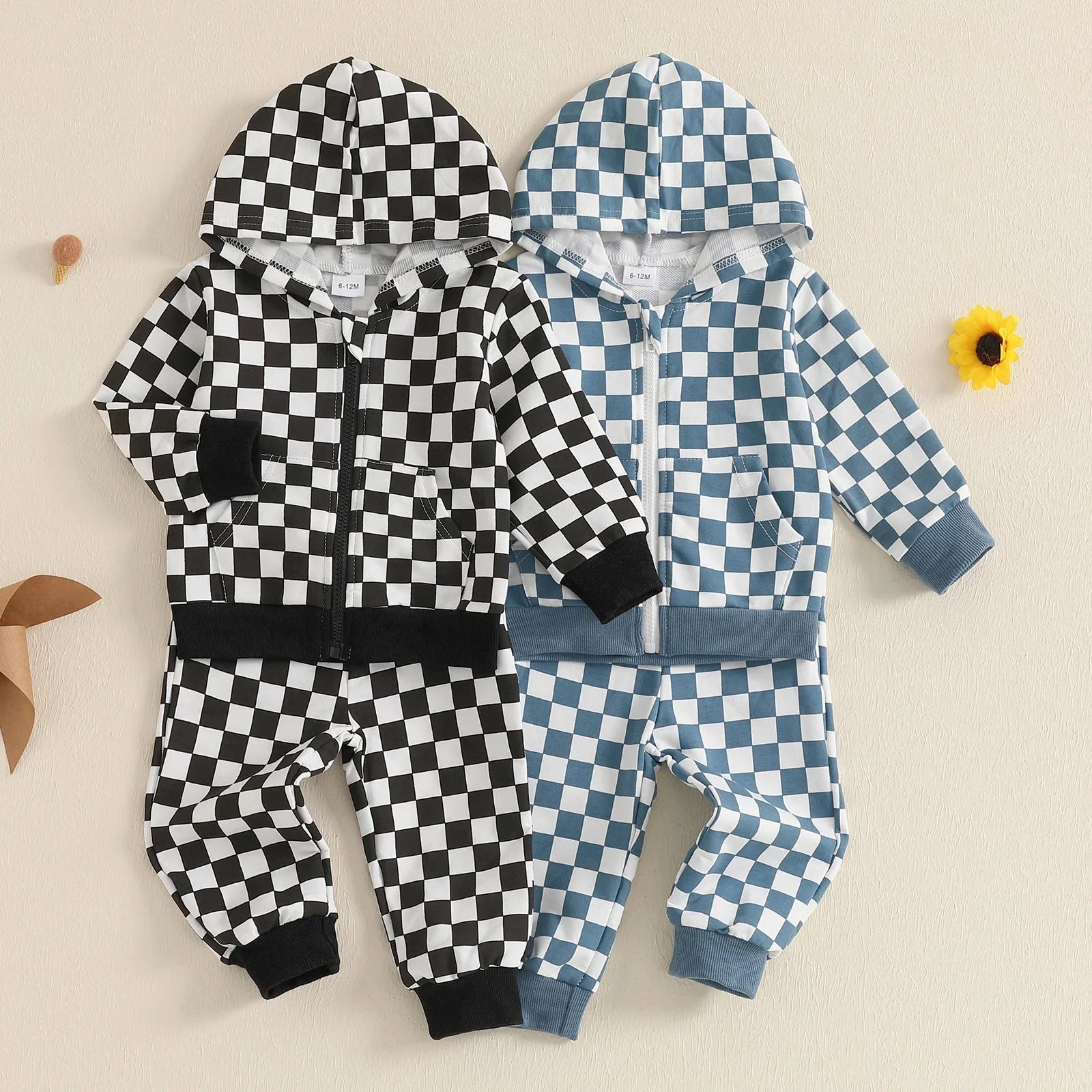 Checkered Zip Up Hoodie Outfit