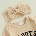 Ruffled Ribbed Daddy's Girl Onesie & Headband