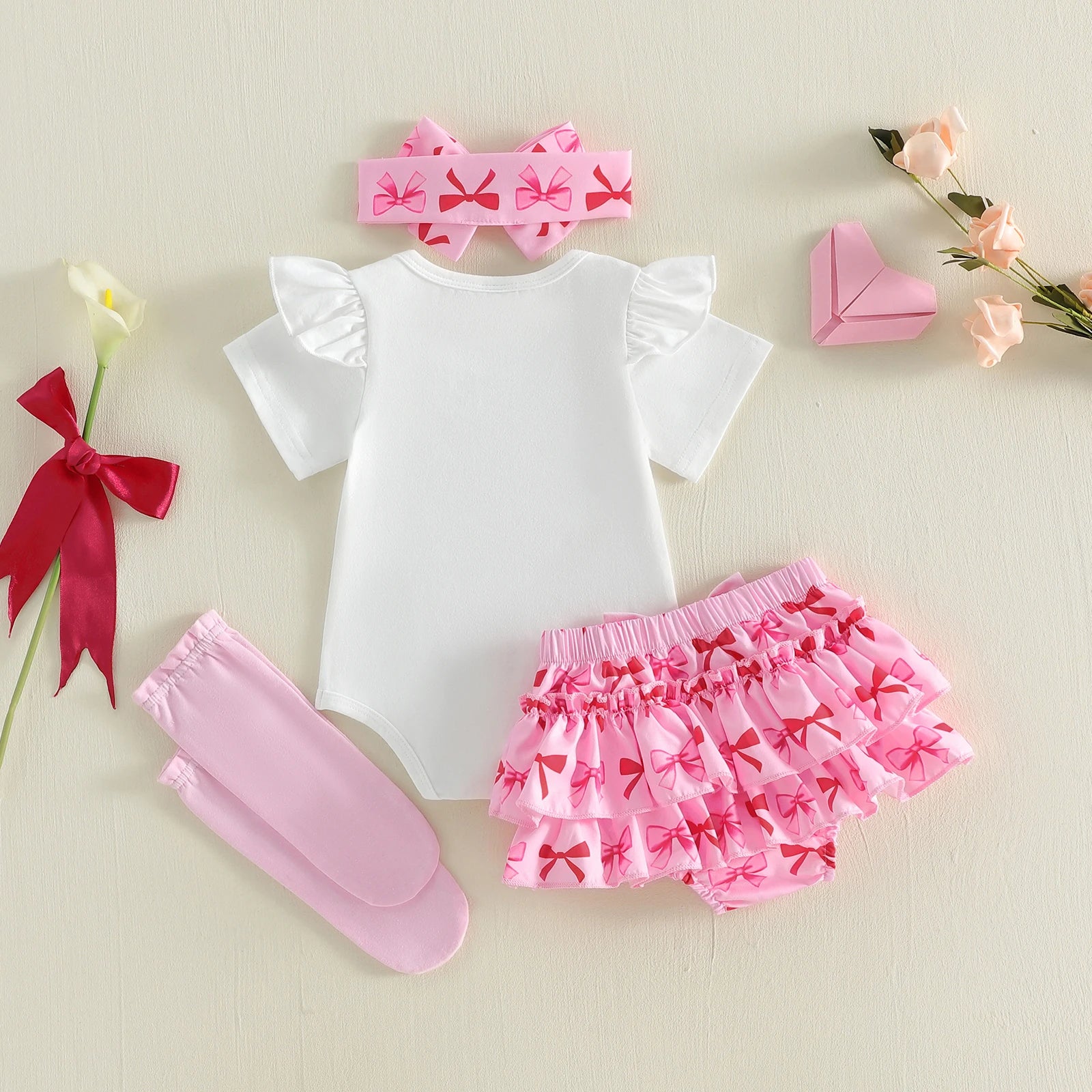 "My First Mother's Day" Baby Girl 4-Piece Outfit Set