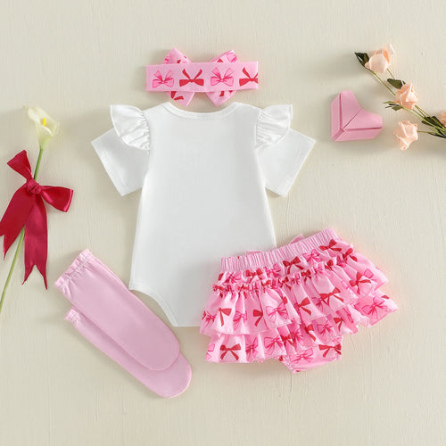 "My First Mother's Day" Baby Girl 4-Piece Outfit Set