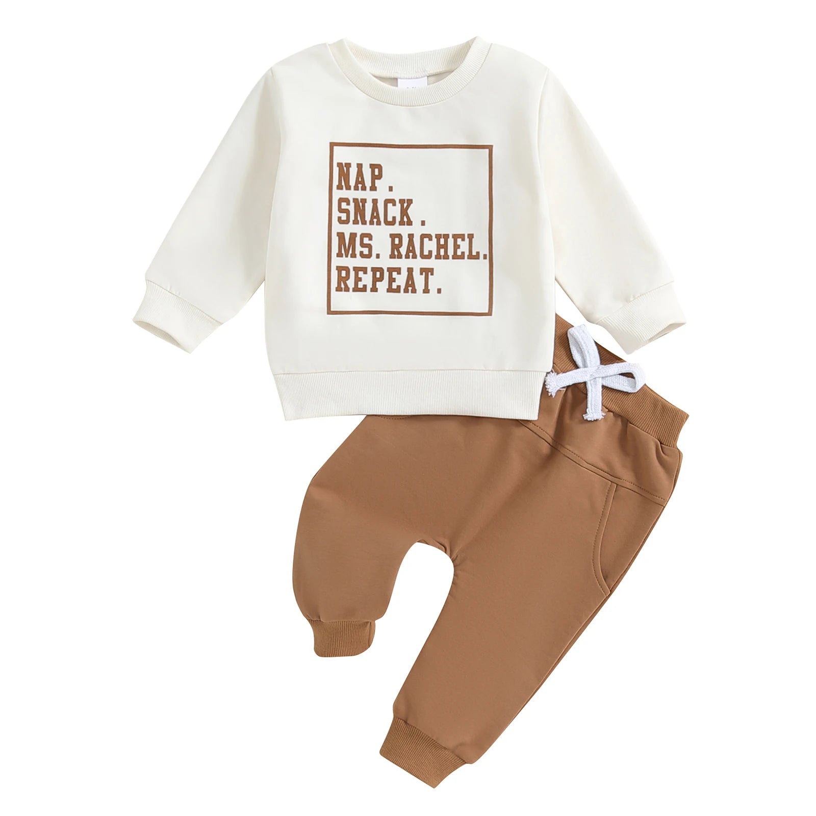 "Nap Snack Repeat" Baby Sweatshirt & Jogger Set
