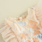 Embroidered Floral Ruffle Dress
