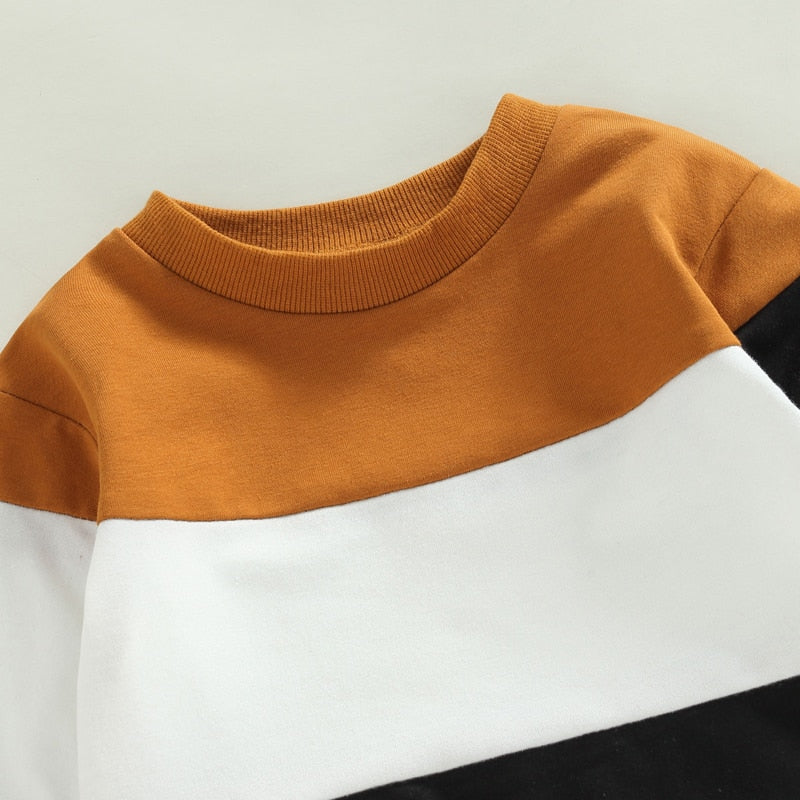 Patchwork Long Sleeve Outfit