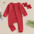 Ribbed Ruffles Onesie & Bow