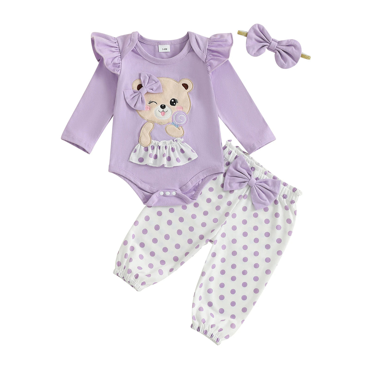 Beary Cute Polkadot Outfit & Headband