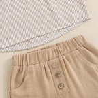 Striped Pocket Top & Shorts