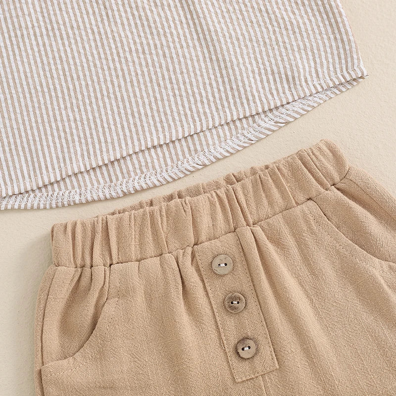 Striped Pocket Top & Shorts