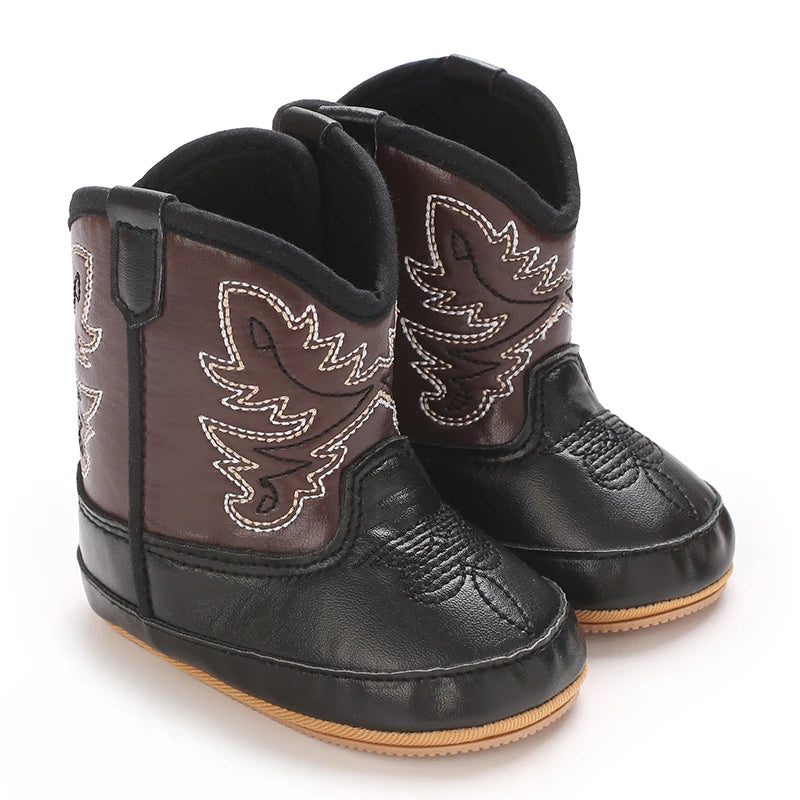 Baby Cowboy Boots – Embroidered First Walker Shoes