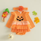 🎃 Boo Pumpkin Baby Girl Romper