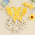 Sunflower Ruffle Romper & Bow