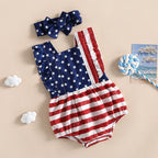 Little Star USA Ruffle Romper & Headband Set